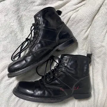 이탈리아제 HTC 8홀 올 가죽 엔지니어 부츠 블랙