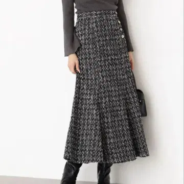 라메 트위드 머메이드 스커트