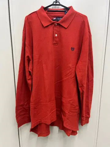 CHAPS 긴팔 피케 셔츠 L 오렌지