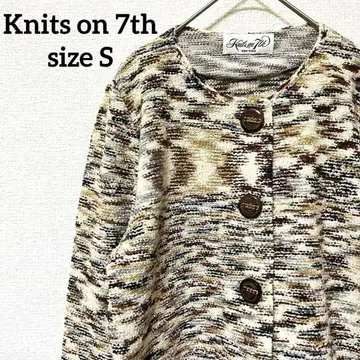 US Knits on 7th [ S ] 니트 자켓 모 100% 노카라