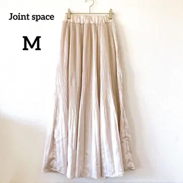 조인트 스페이스 롱 플리츠 스커트 M 베이지 허리밴딩 102