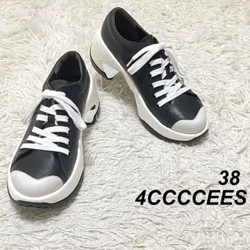 [ 미사용 ] 4CCCCEES 포씨즈 가죽 스니커즈 통굽
