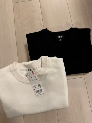 유니클로 워셔블 밀라노 리브 크루넥 스웨터 2장 세트