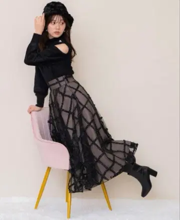 WILLSELECTION 플라워 샤샤 스커트