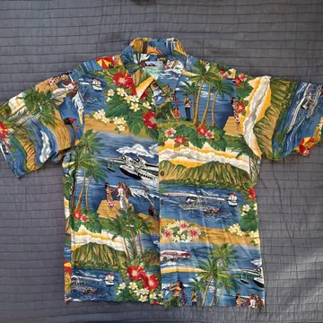 80s 레인스푸너 하와이안 셔츠 다이아몬드 헤드 아로하 셔츠