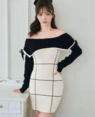 darich 오프숄더 니트 원피스 FL 사이즈 다리치