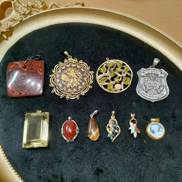 CL38 펜던트 탑 10점 오팔 마노 카메오 등