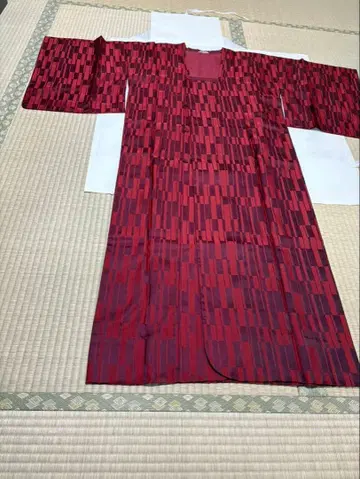 미사용 새상품 일본 의류 기모노 코트 마츠자카야 오리지널 크림슨 컬러