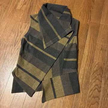 io comme io 그레이와 카키 베이지 스트라이프 베스트