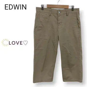 EDWIN 크롭 팬츠 면 100% 포켓 포함 합성 피혁 스타일리쉬 k1