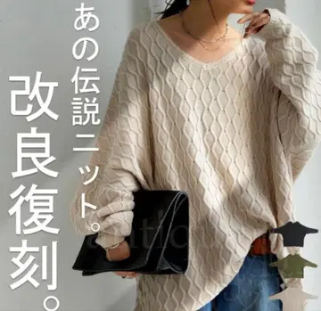 안티카 아란 패턴 돌먼 니트