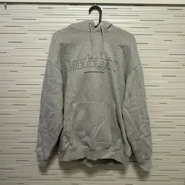 mahagrid 로고 그레이 후드티