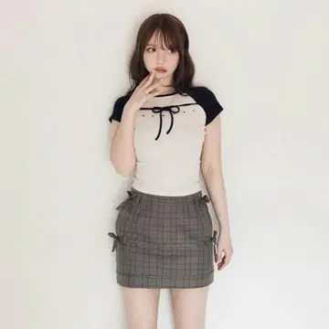 andmary Hanna check mini skirt