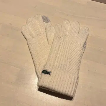 Lacoste 화이트 아이보리 니트 장갑 여성용