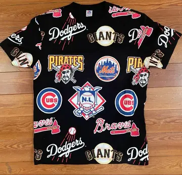 MLB 팀 로고 블랙 T셔츠 XL 마제스틱