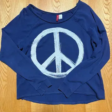 H&M 롱티 네이비 피스마크 XL L 사이즈