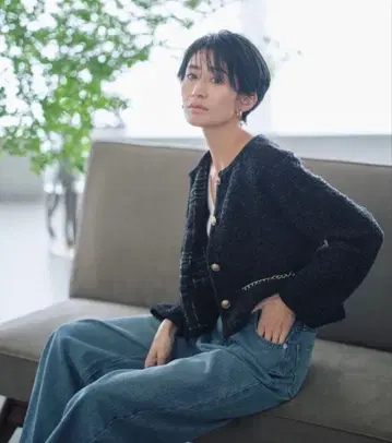 새상품급 arpage story 니트 트위드 숏 자켓