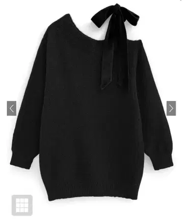 원숄더 벨로아 리본 니트 미니 원피스[dr796]