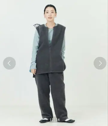 그레이 슬리브리스 베스트 팬츠 셋업 M 사이즈 보아