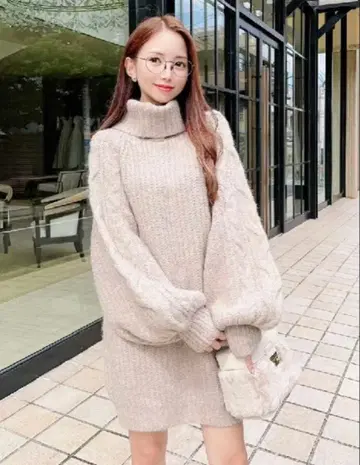 [ michellmacaron ] 숏 니트 원피스