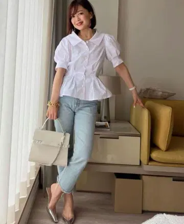 미사용급 이데알루체 [F] 블라우스 반팔 코튼