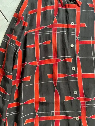 빈티지 올 패턴 디자인 셔츠 시어 vintage