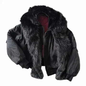 익일 배송 no E mosen 퍼 달린 봄버 자켓 블랙