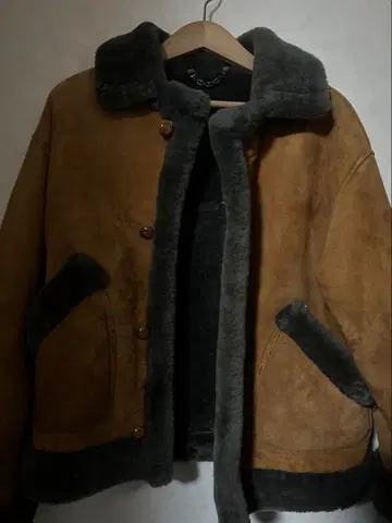 Shearling 무스탕 가죽 자켓 블루종 레어 컬러 M