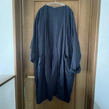 Sunny Clouds 네이비 롱 코트 린넨 100%