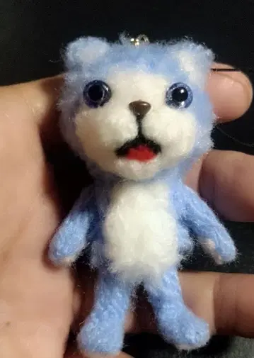 양모 펠트 파란 강아지 봉제 인형 스트랩