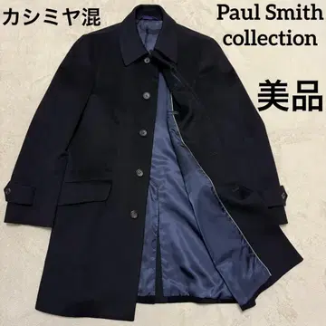 새상품급 폴스미스 컬렉션 스텐카라 코트 캐시미어 혼방 M 다크 네이비