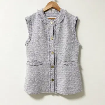 2024 SS Ballsey 시퀸 트위드 크루넥 베스트 퍼플