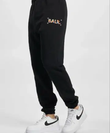 볼러 속기모 사이키델릭 로고 백 메탈 로고 스웨트 팬츠