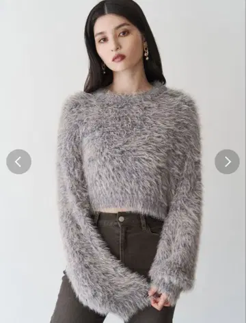 MURUA 바이컬러 MIX 샤기 니트