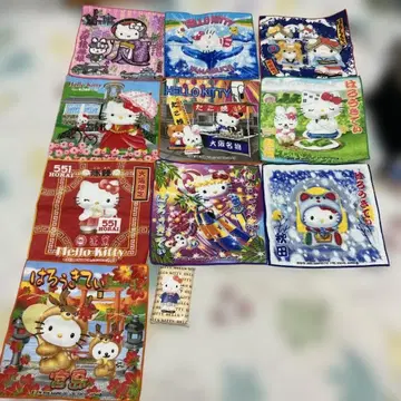새상품 헬로키티 지역 한정 타월 손수건 10장 세트 산리오