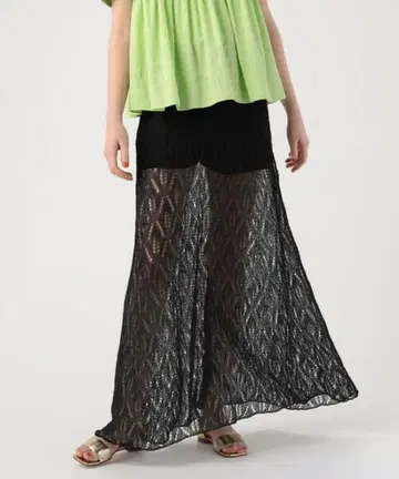 Ballsey 페이퍼 스트레치 플레어 롱 스커트 택 포함 미사용 새상품