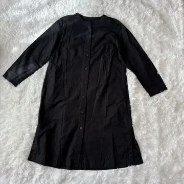 GIANNI LO GIUDICE 7부 소매 셔츠 원피스 S 린넨 블랙