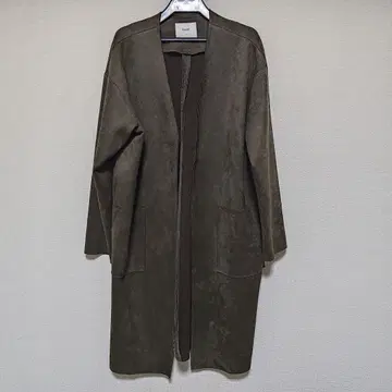 Discoat 롱 자켓 롱 코트 매트 카키 디스코트