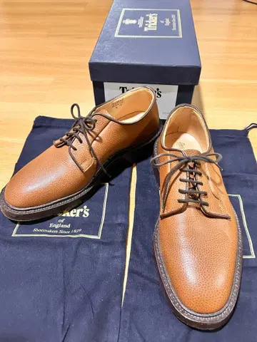 미사용 트리커스 그레인 가죽 플레인토 8