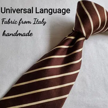 새상품급 UNIVERSAL LANGUAGE 브라운 스트라이프 넥타이
