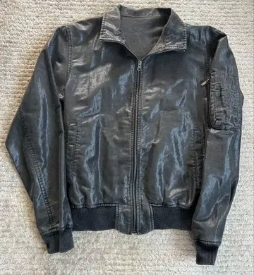 HALB 광택 블랙 계열 MA-1 타입 L