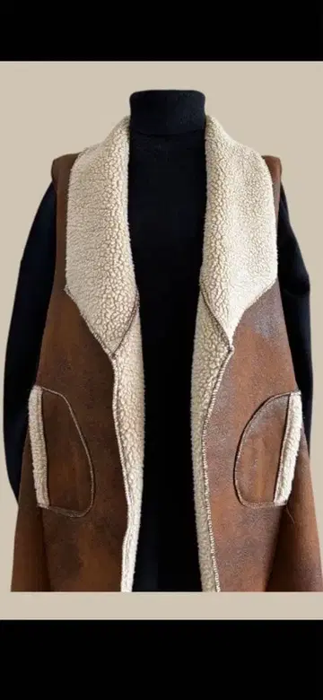 페이크 무스탕 베스트 수입 (프랑스제) 프리 사이즈