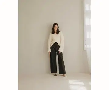 pinue 피누에 와플 니트탑 화이트 프리 사이즈