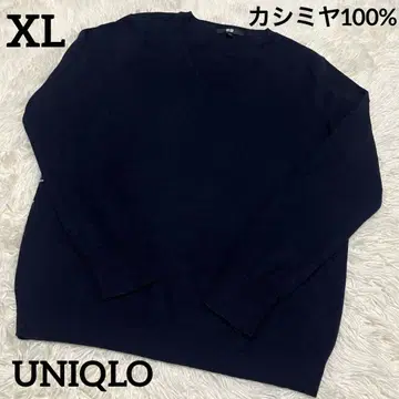 UNIQLO 캐시미어 100% V넥 스웨터 XL 네이비