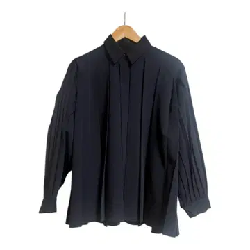 HARE 플리츠 셔츠 블라우스 긴팔 히요쿠 버튼 블랙 모드