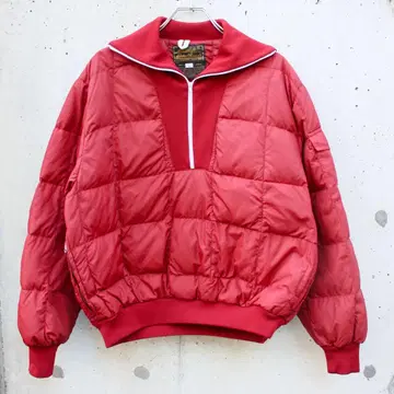 70s Eddie Bauer 하프 지퍼 풀오버 다운 블랙 택