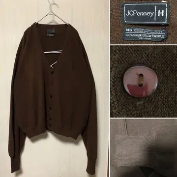 70s JC PENNEY 아크릴 가디건 빅 실루엣 그런지