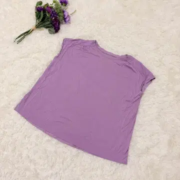 MICHEL KLEIN 티셔츠 라벤더 더스티 컬러 프렌치 슬리브