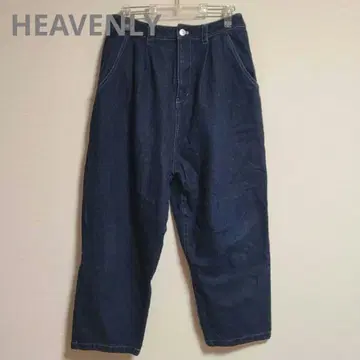 HEAVENLY 헤븐리 데님 턱 팬츠 면 린넨 데님 테이퍼드