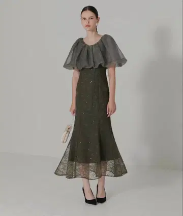 Leja 2WAY 오프숄더 퍼프 슬리브 머메이드 원피스 드레스 결혼식